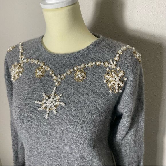 Vintage Hasting's & Smith Lambs Wool/Angora Gray Pearled Sweater Women's Size S - Picture 14 of 16
